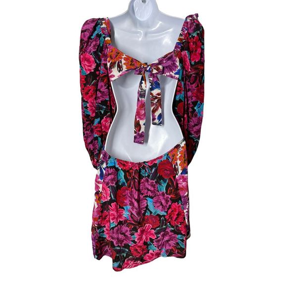 For Love & Lemons scarlet mini dress floral cut out print NWT size Small - Picture 8 of 13